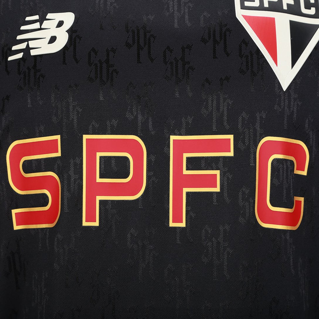 Camisa São Paulo Torcedor Preto e Off White Masculina