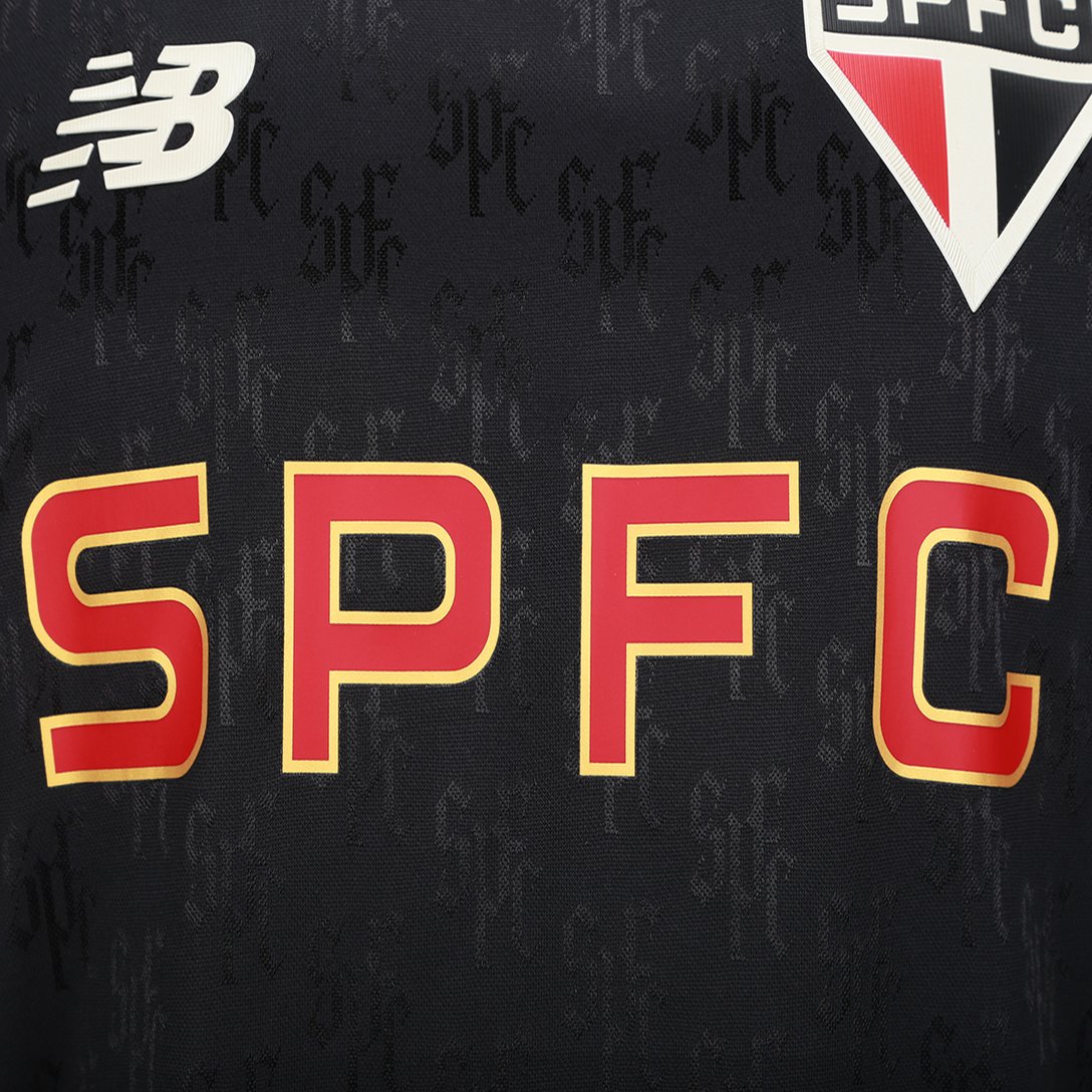 Camisa São Paulo Torcedor Preto e Off White Masculina