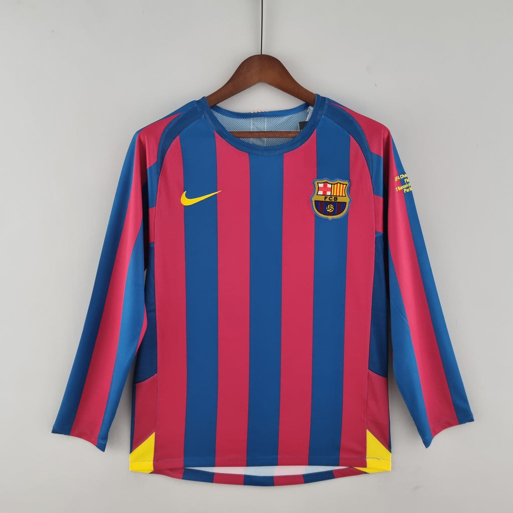 Camisa Manga Longa Retrô Barcelona I 2005 Masculina