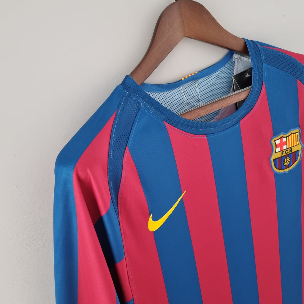 Camisa Manga Longa Retrô Barcelona I 2005 Masculina