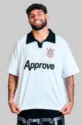 Camisa Oversized Polo Approve X Corinthians Basic Branca
