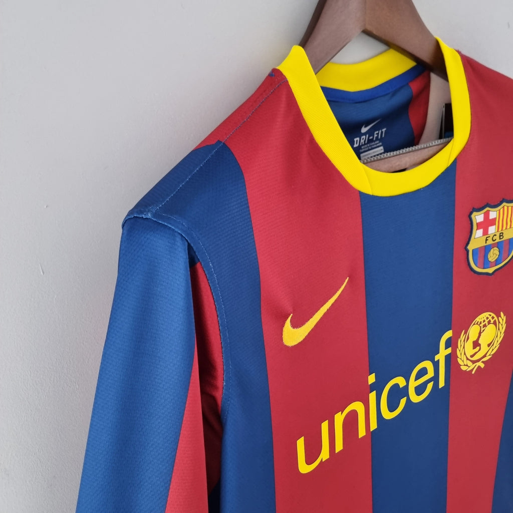 Camisa Manga Longa Retrô Barcelona I 2010 Masculina