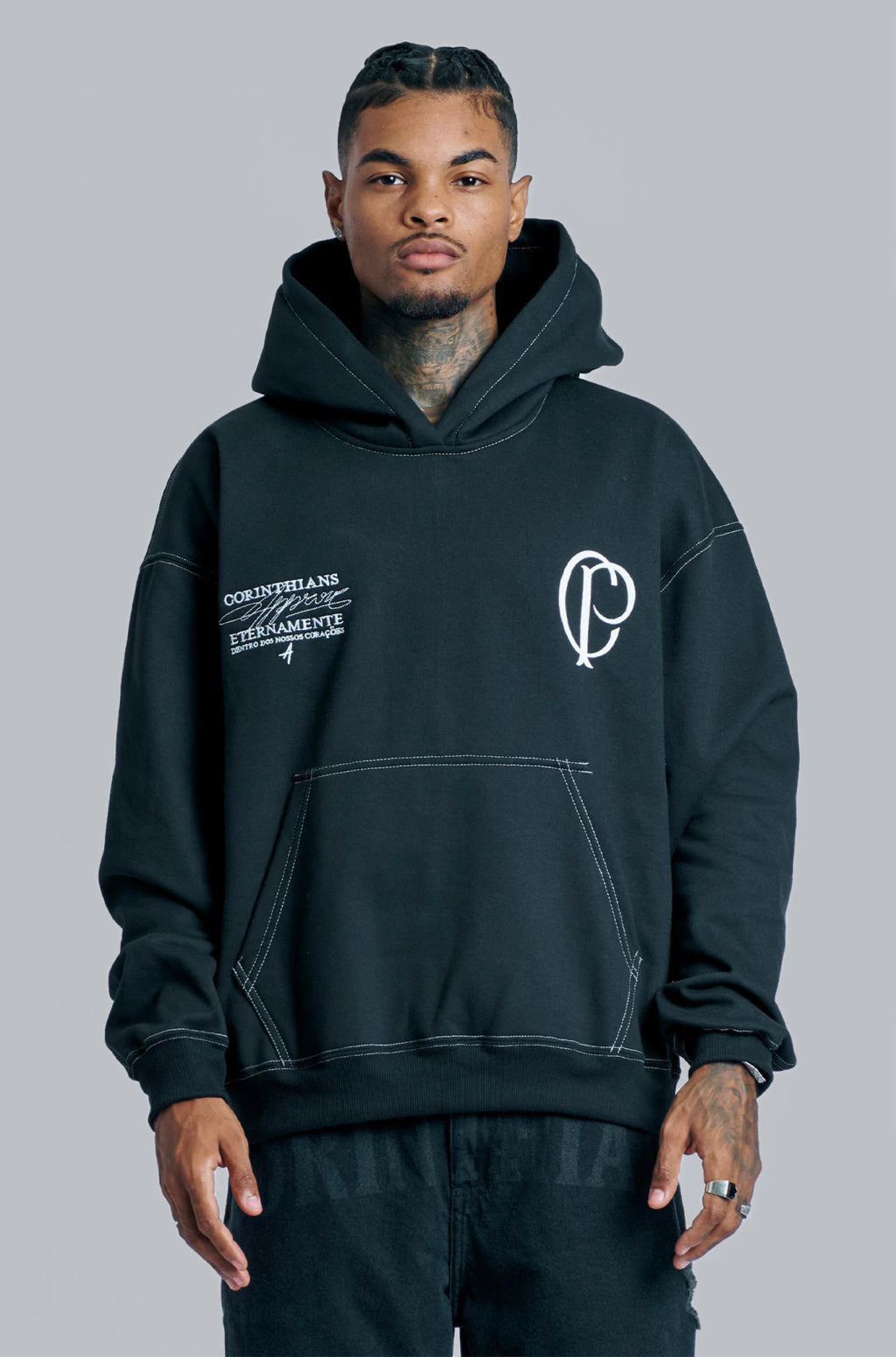Moletom Oversized Approve X Corinthians Preto