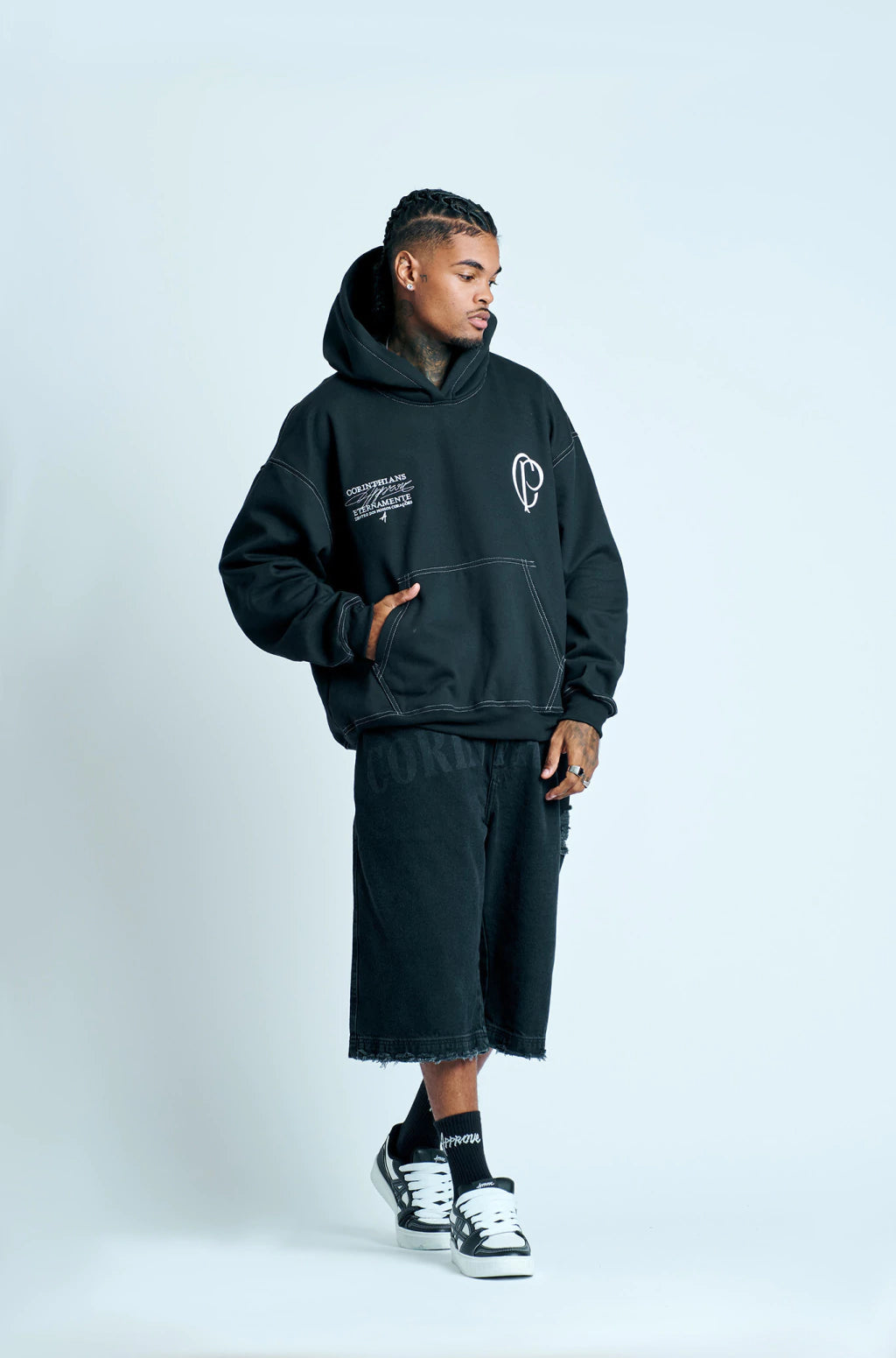 Moletom Oversized Approve X Corinthians Preto