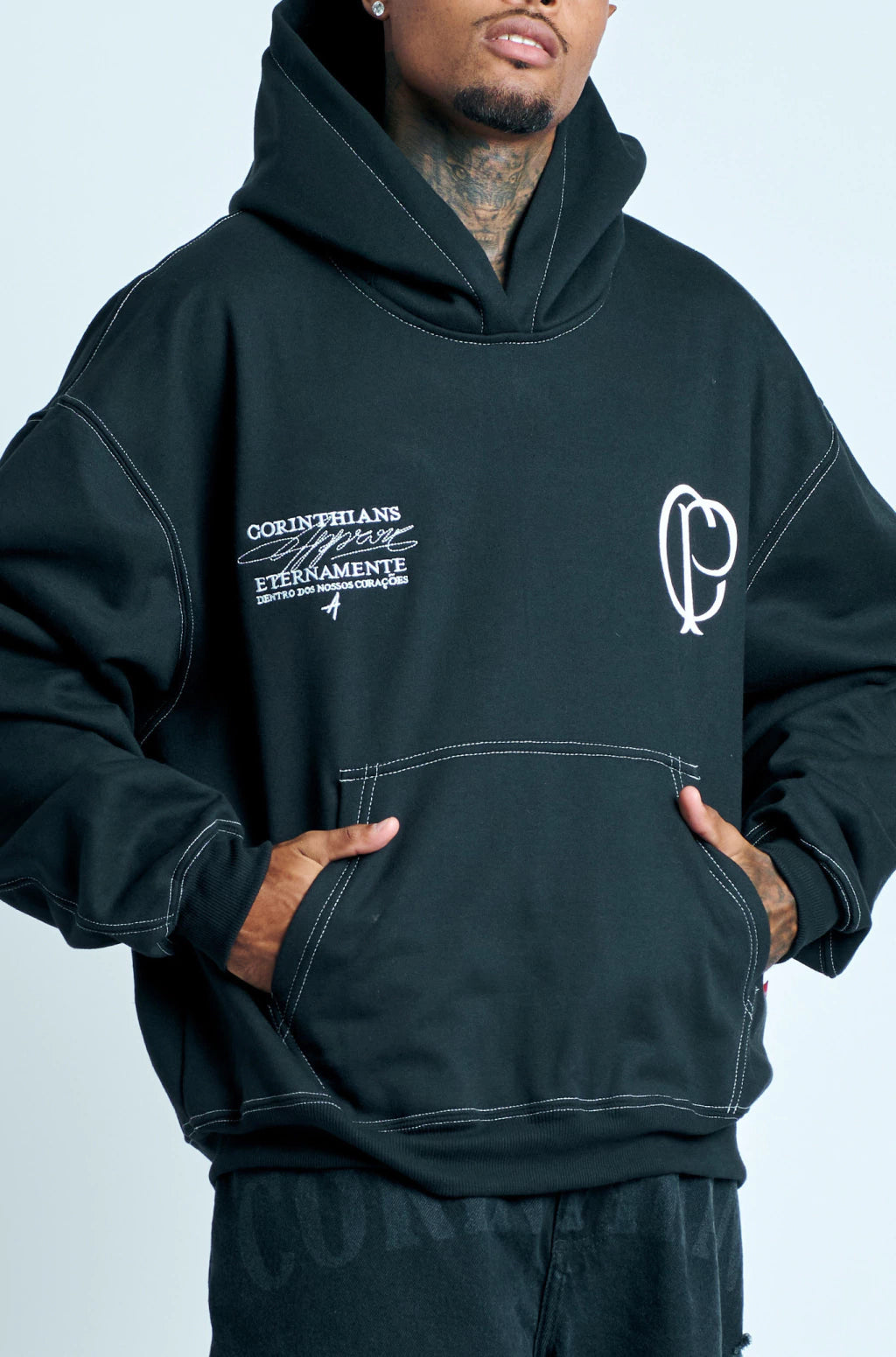 Moletom Oversized Approve X Corinthians Preto
