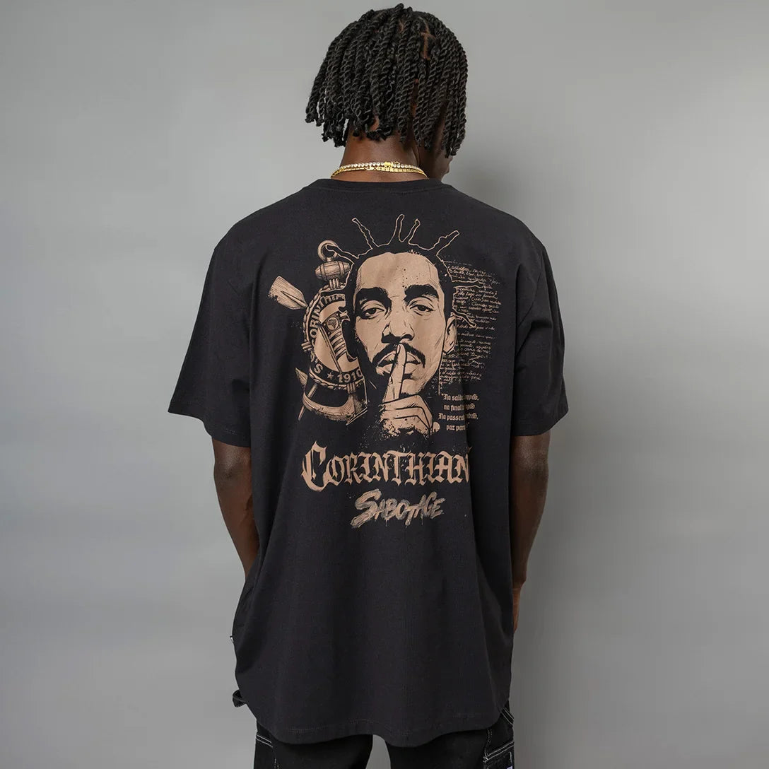 Conjunto Camiseta Oversized Sabotage Corinthians Masculino
