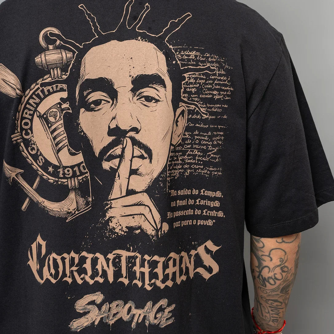 Conjunto Camiseta Oversized Sabotage Corinthians Masculino