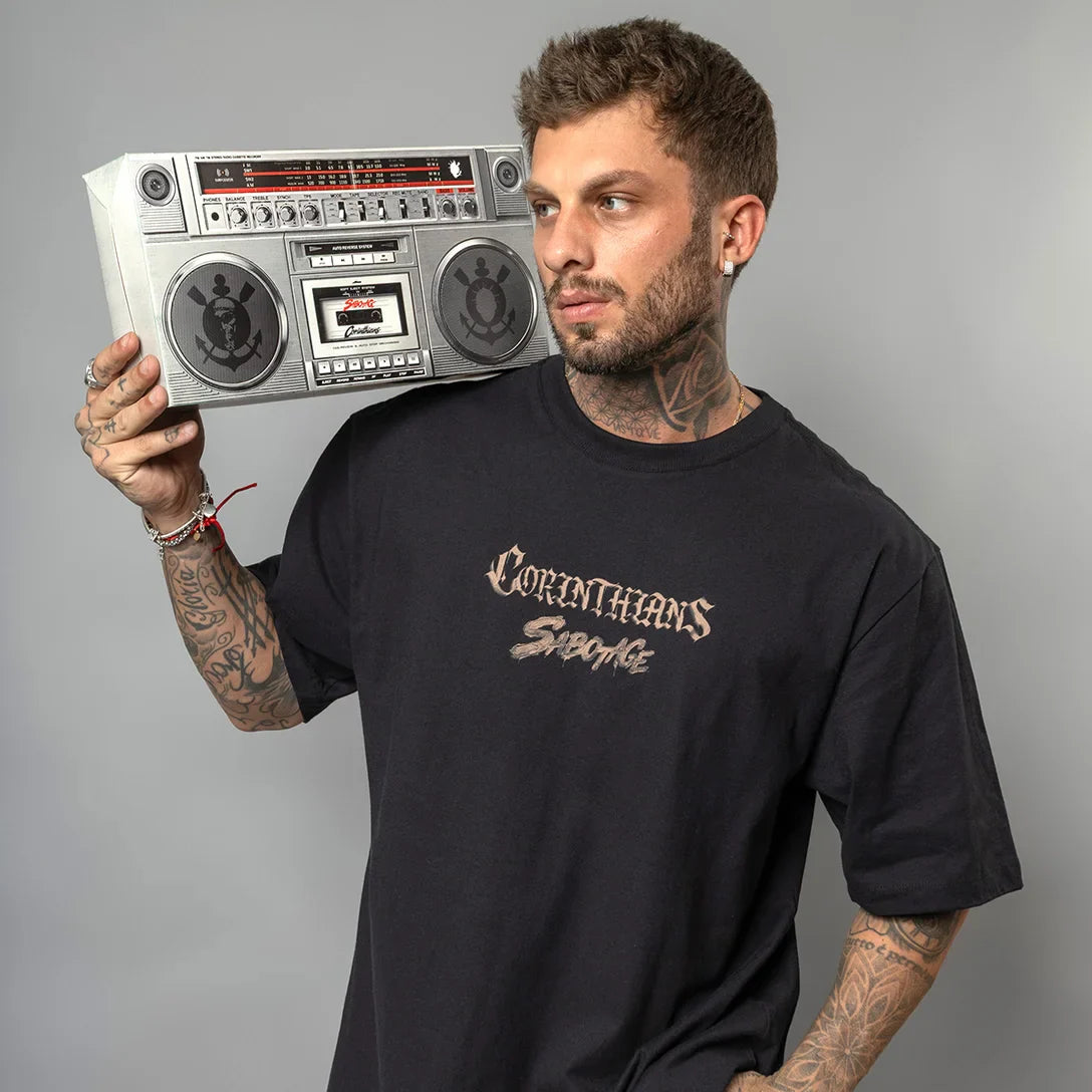 Conjunto Camiseta Oversized Sabotage Corinthians Masculino