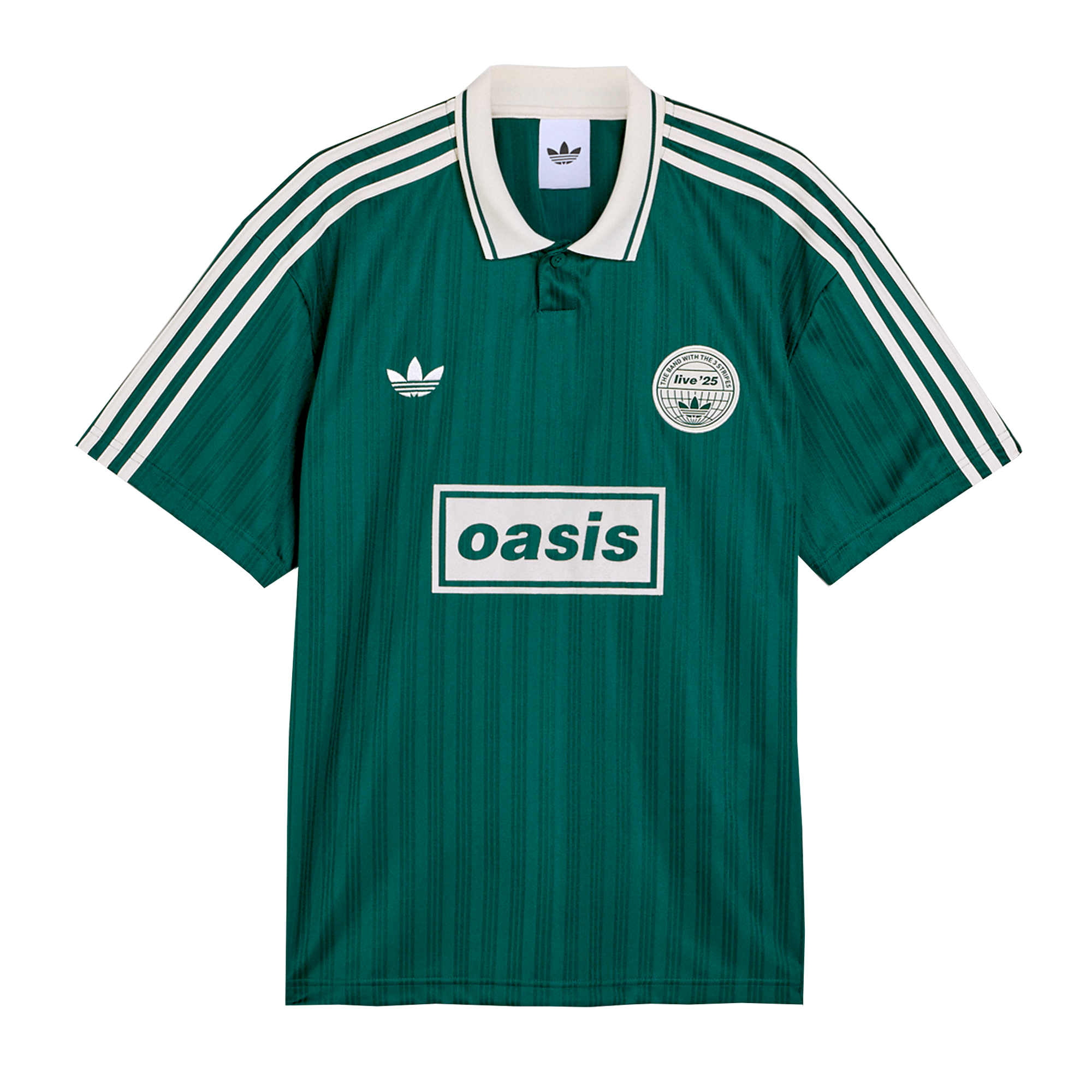 Camisa Oasis Live '25 X Adidas Verde e Creme