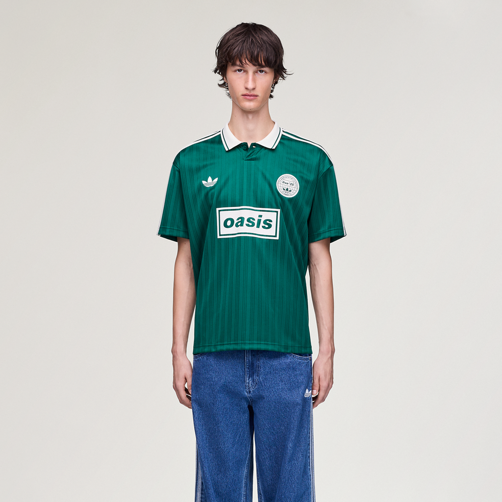 Camisa Oasis Live '25 X Adidas Verde e Creme