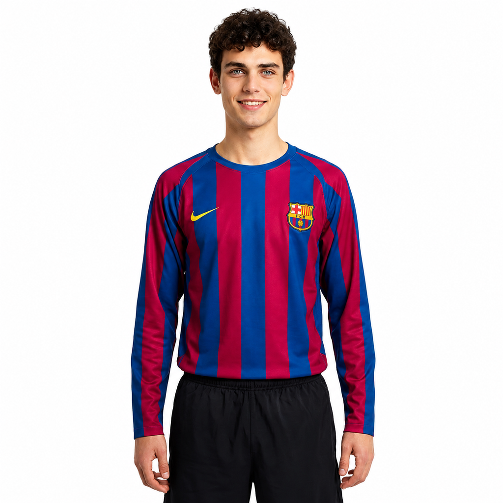 Camisa Manga Longa Retrô Barcelona 2005 Masculina