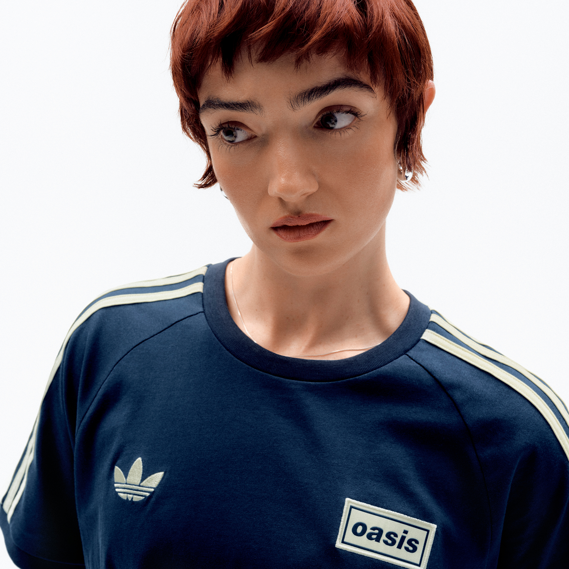 Camisa Oasis Adidas 3 Stripes Indigo Noturno e Creme