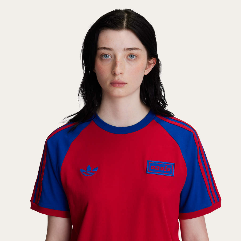 Camisa Oasis Adidas 3 Stripes Escarlate e Azul Royal