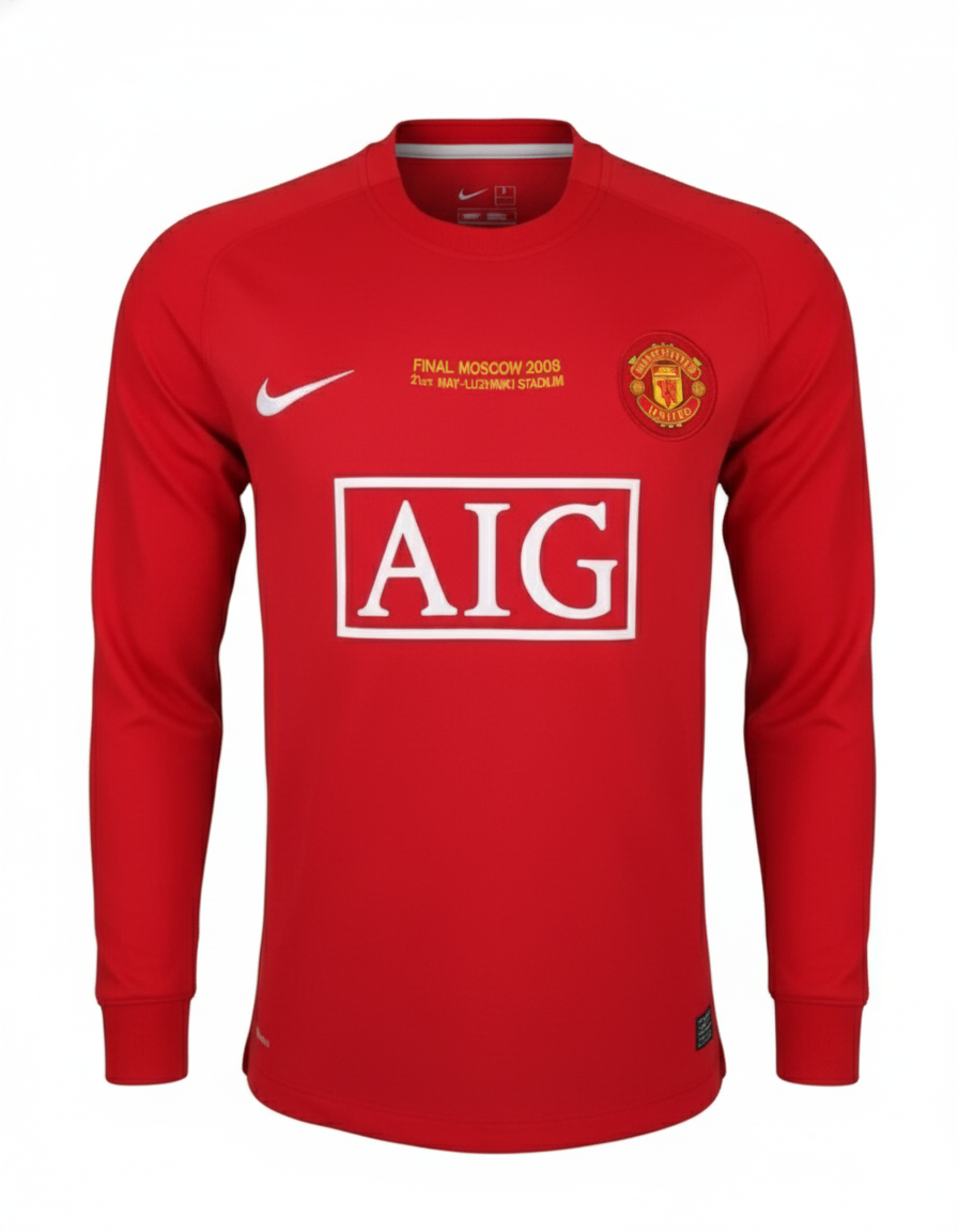 Camisa Manga Longa Retrô Manchester United I 2007 Masculina